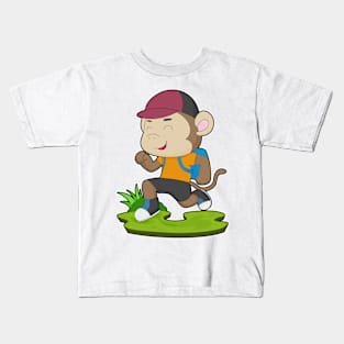 Monkey Hiker Backpack Kids T-Shirt